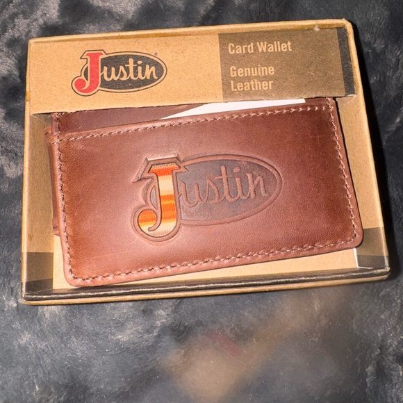 Justin Boots Other - Justin Boots Brown Leather Card Wallet